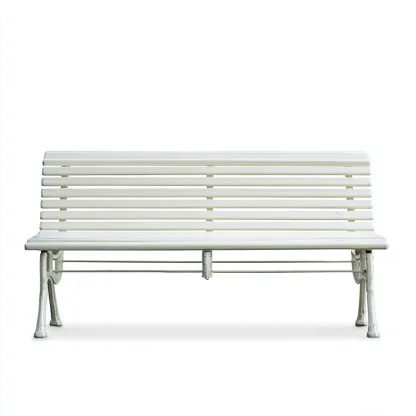 Banc de jardin en métal 150x55x85 cm - blanc - style classique pour extérieur-Luxemybase