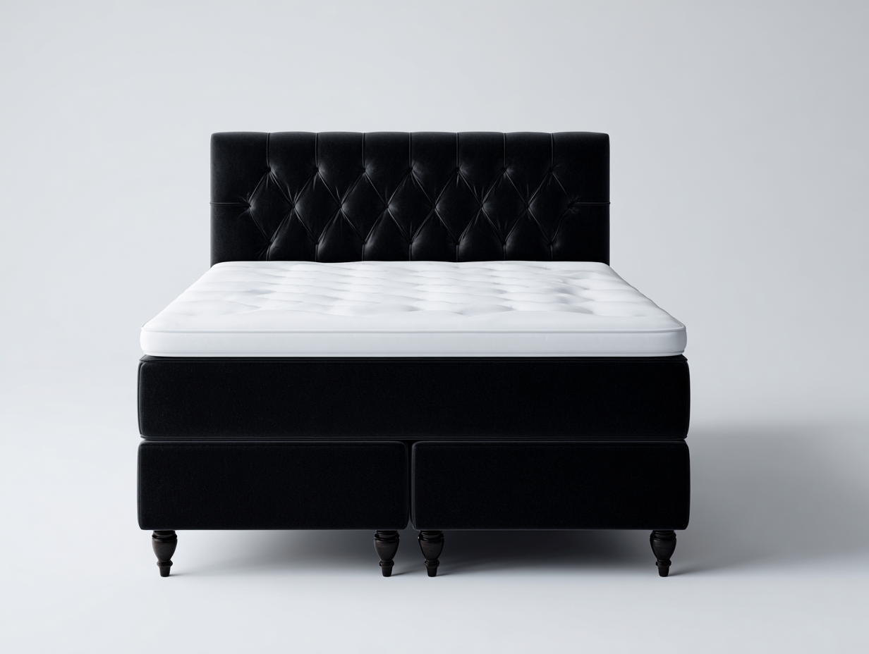 Lit double tapissé 200x160x110 cm - noir - design élégant pour chambre-Luxemybase
