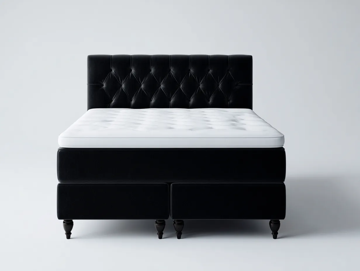 Lit double tapissé 200x160x110 cm - noir - design élégant pour chambre-Luxemybase