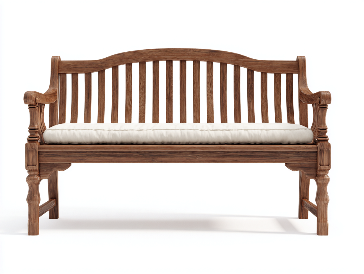 Banc de jardin bois massif 150x55x90 cm - marron - banc extérieur avec coussin d'assise-Luxemybase