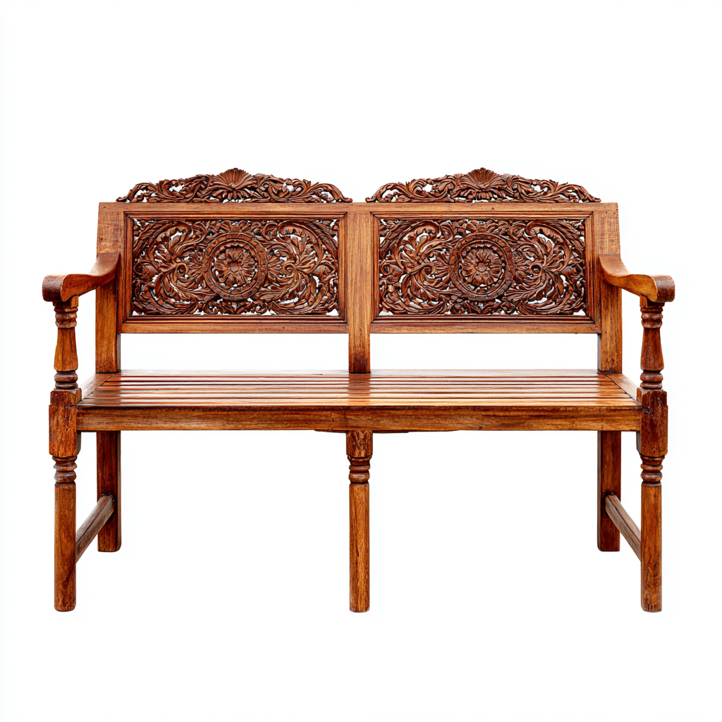 Banc de jardin en bois 150x50x90 cm - marron - style traditionnel pour extérieur-Luxemybase