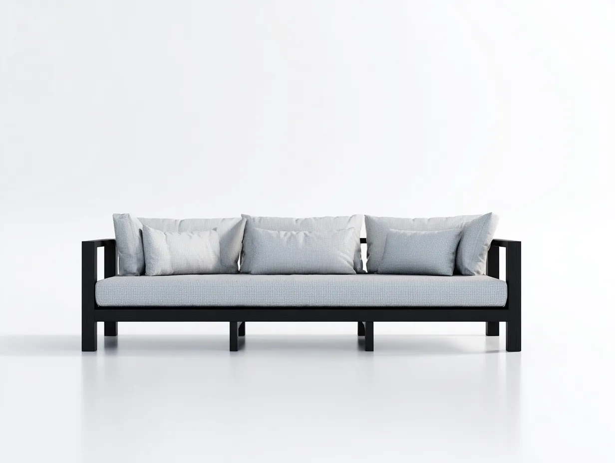 Canapé de jardin en métal 210x80x70 cm - gris clair - style moderne pour extérieur-Luxemybase