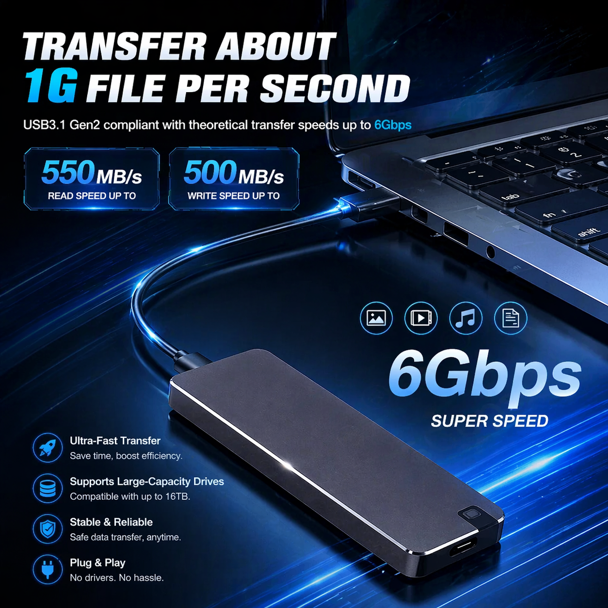 Ultra Thin Portable Hard Drive 