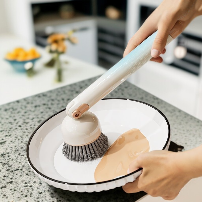 Household stain removal brush with ergonomic grip