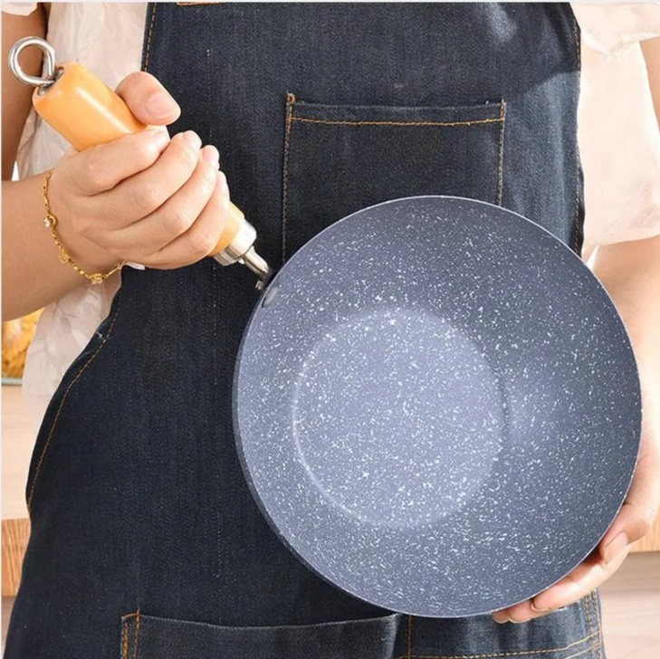 Japanese non-stick frying pan with wheat stone coating