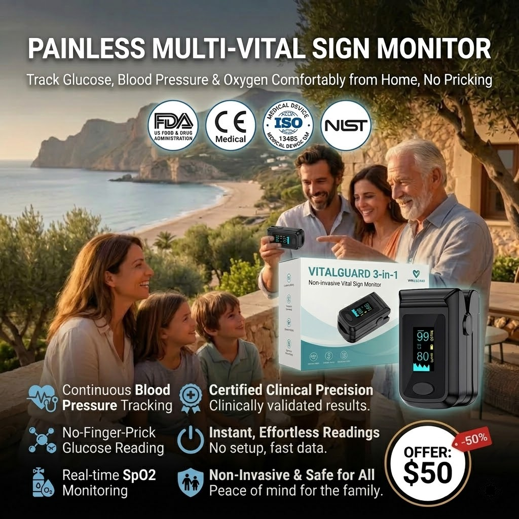 The All-In-One Health Monitor That Fits on Your Thumb., 3 Vital Signs. 1 Simple Clip. 5 Seconds Flat!