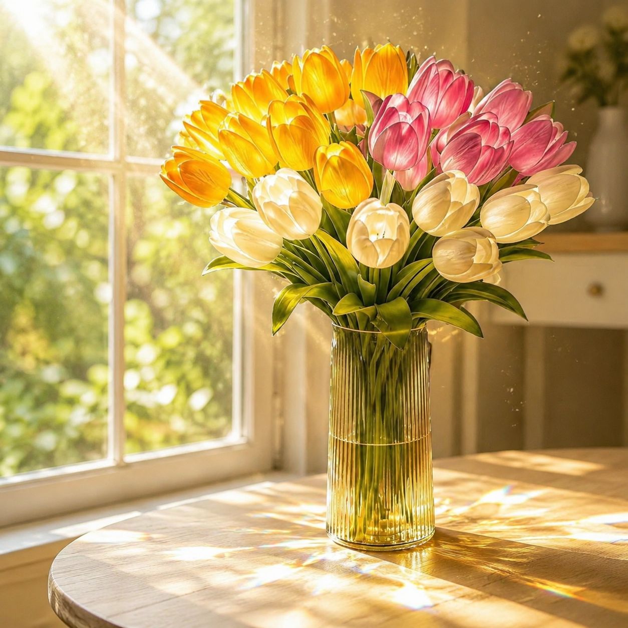Artificial tulip flower lamp for cozy ambiance