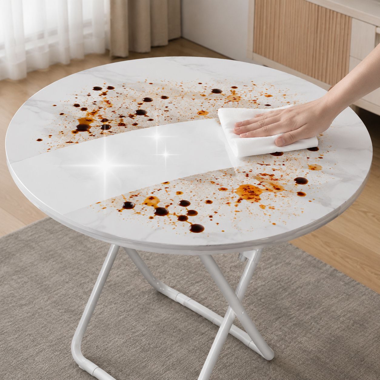 Space-saving dining table for events and stalls