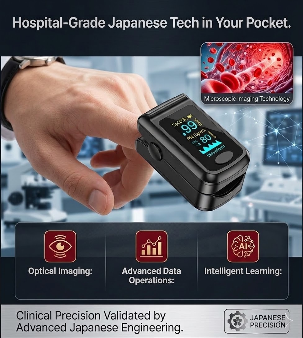 The All-In-One Health Monitor That Fits on Your Thumb., 3 Vital Signs. 1 Simple Clip. 5 Seconds Flat!