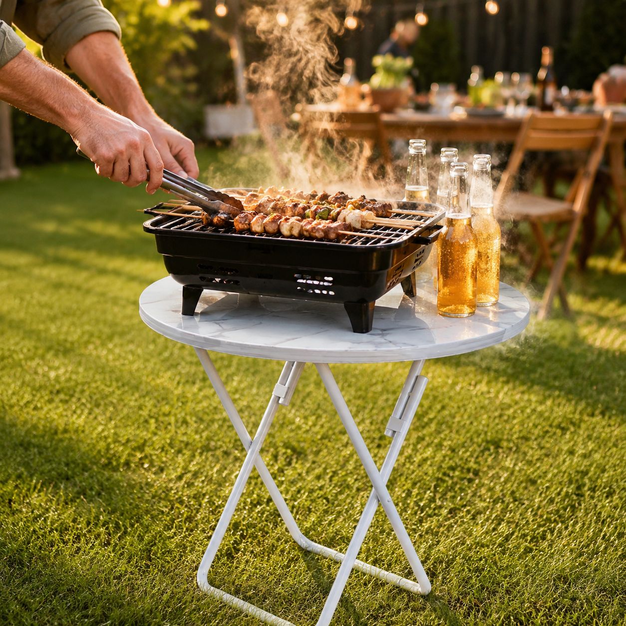 Sturdy folding table for market stalls and outdoor events