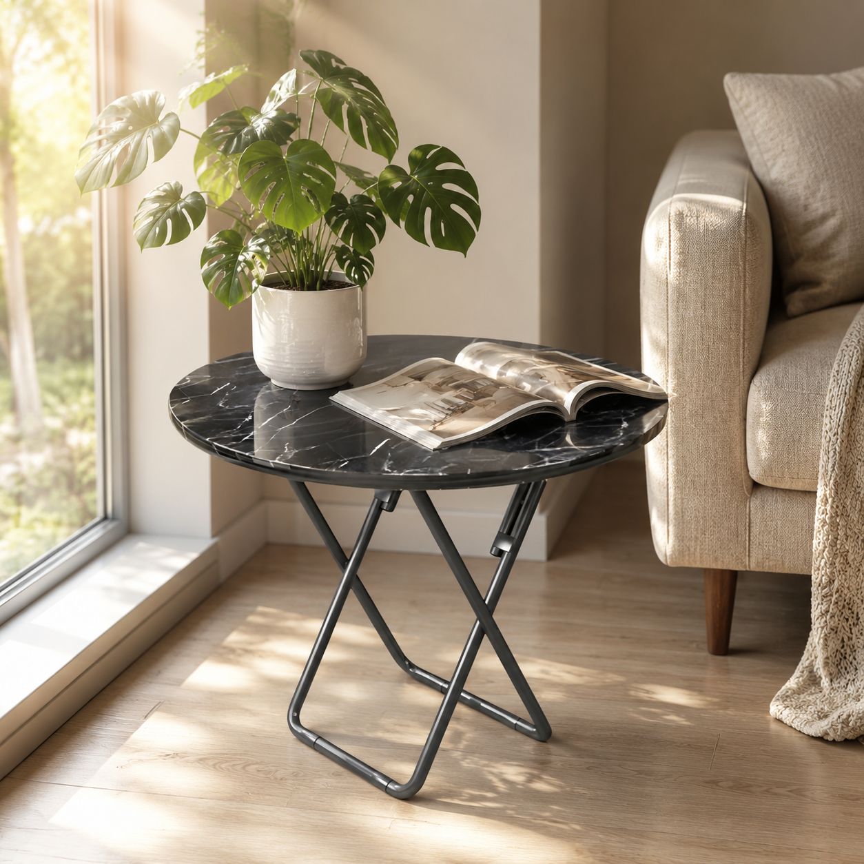 Versatile dining table for home, garden, and rental stalls