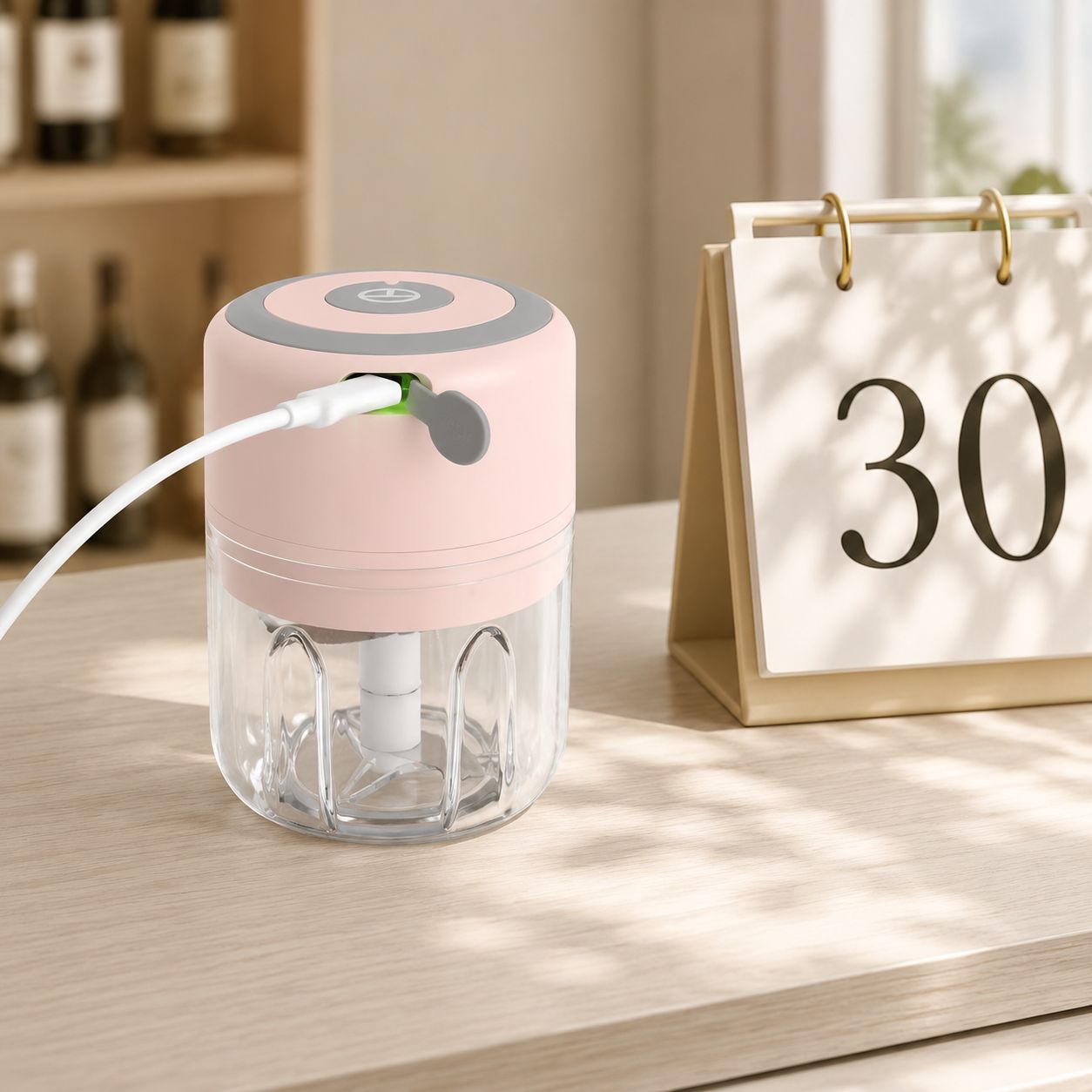 Easy to use garlic mincer with push button operation