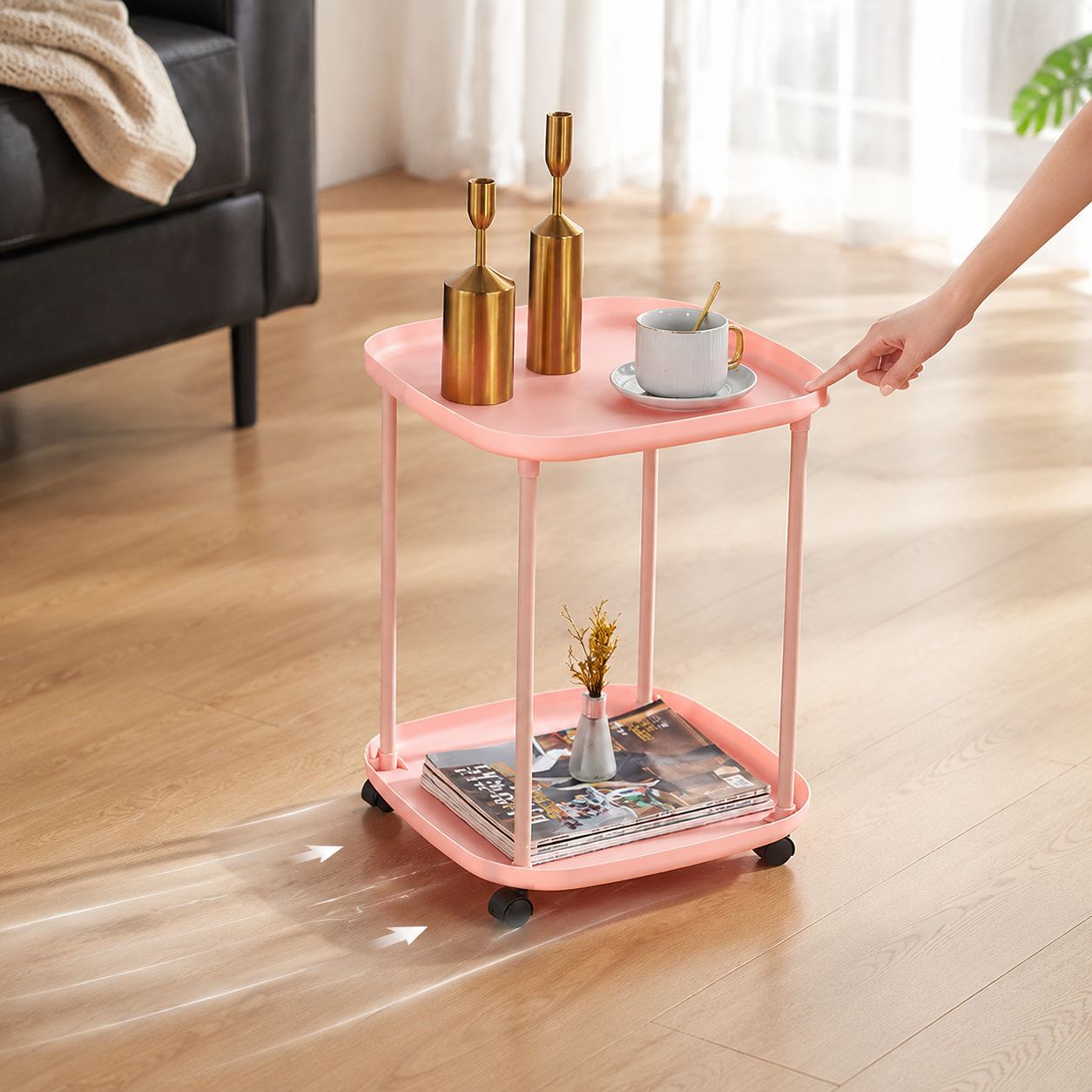 Compact Movable Tea Table Bedside Table Sofa Side Table
