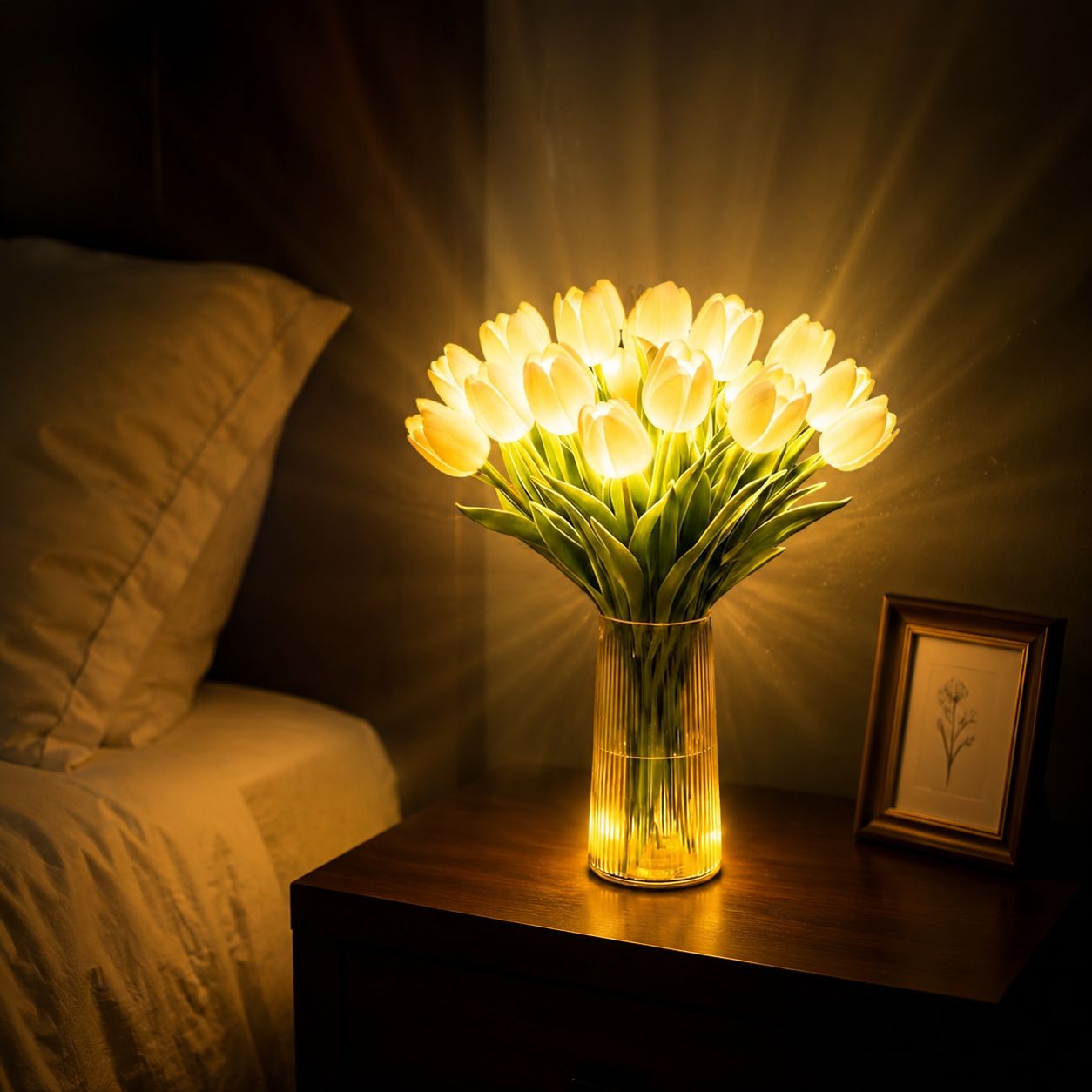 Romantic Tulip LED Night Light Artificial Flower Ornament
