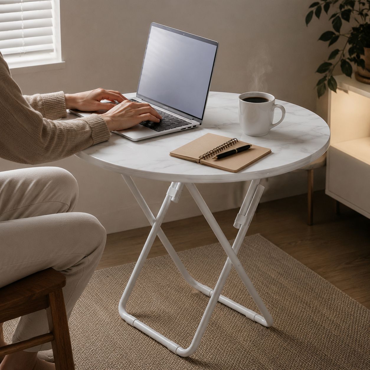 Compact and lightweight folding dining table