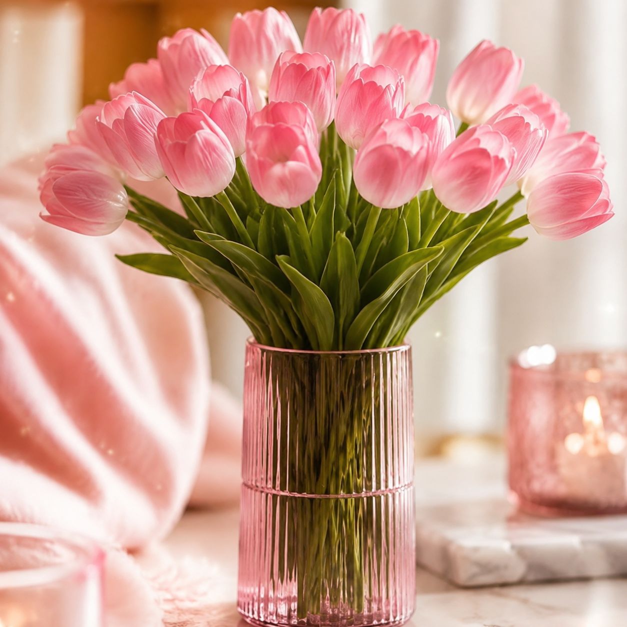 Romantic Tulip LED Night Light Artificial Flower Ornament