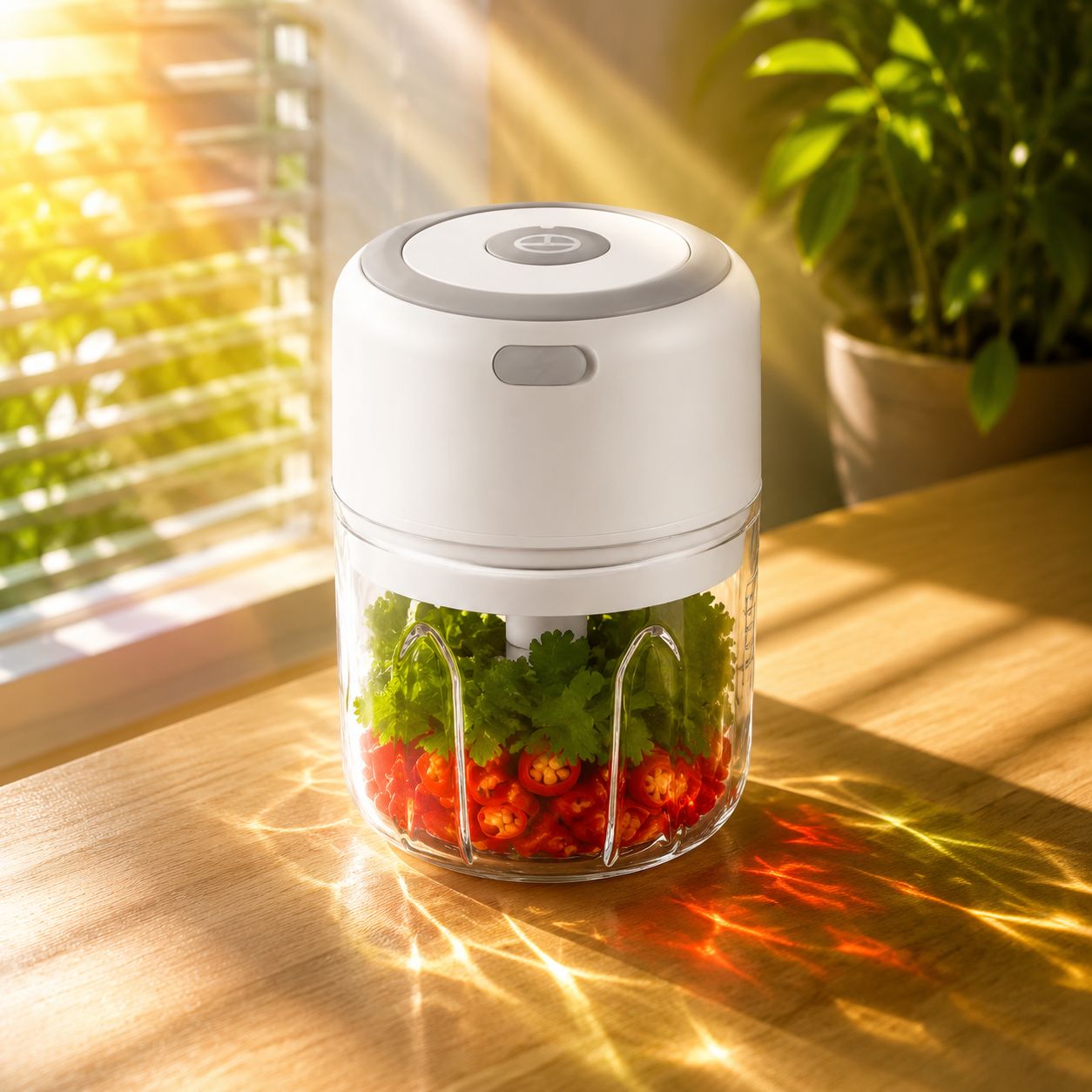 Electric garlic crusher for vegetables and spices