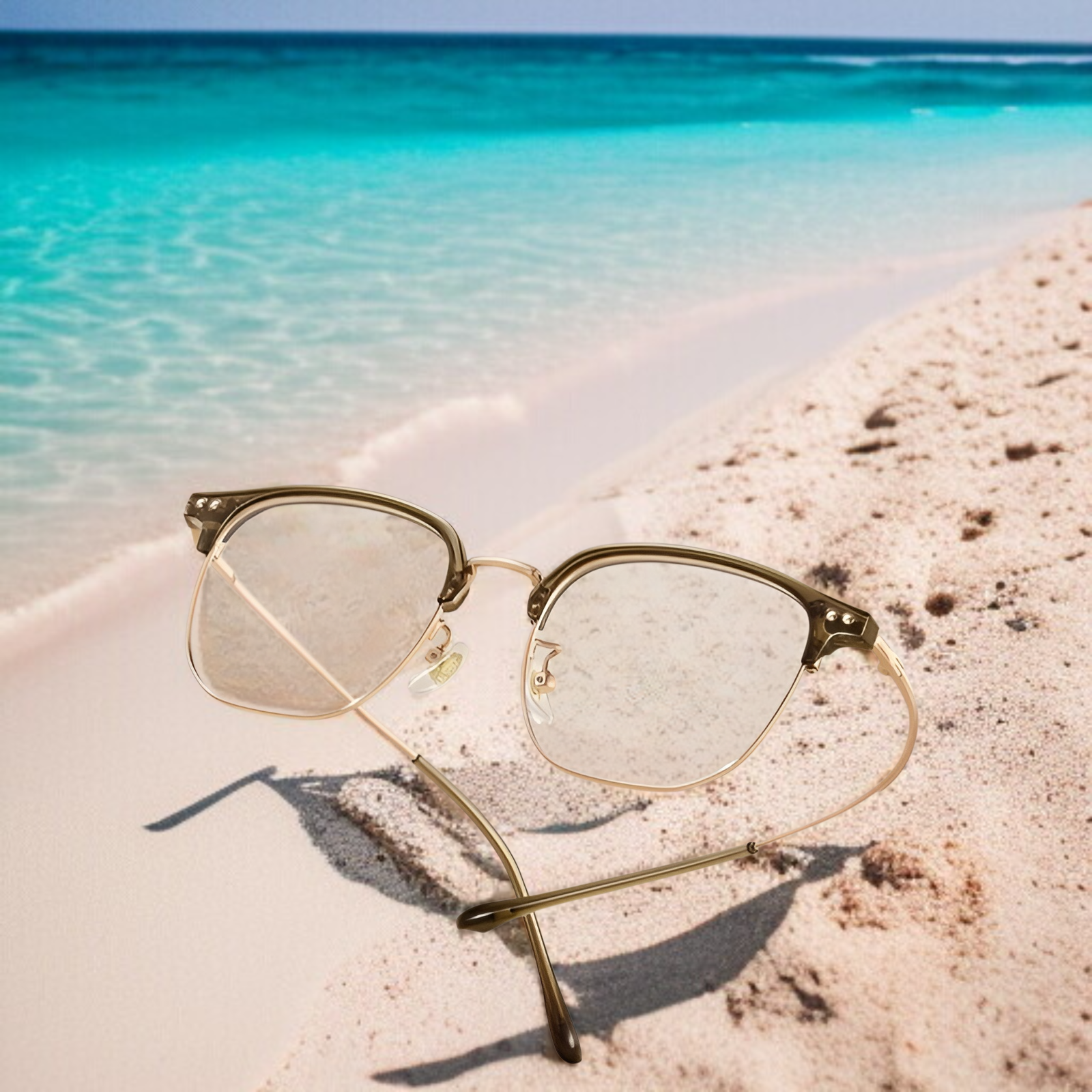 Einfarbige Damenbrille aus reinem Titan