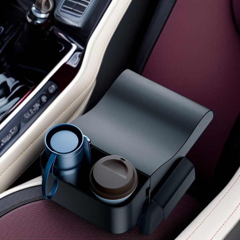 Auto-Armlehnenbox, Booster-Pad, Mittelarmlehne, Ellenbogenauflage, Leder-Pad, Wasserbecherhalter, Au