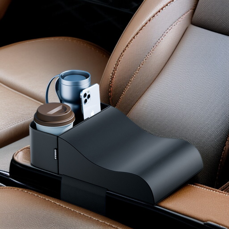 Auto-Armlehnenbox, Booster-Pad, Mittelarmlehne, Ellenbogenauflage, Leder-Pad, Wasserbecherhalter, Au