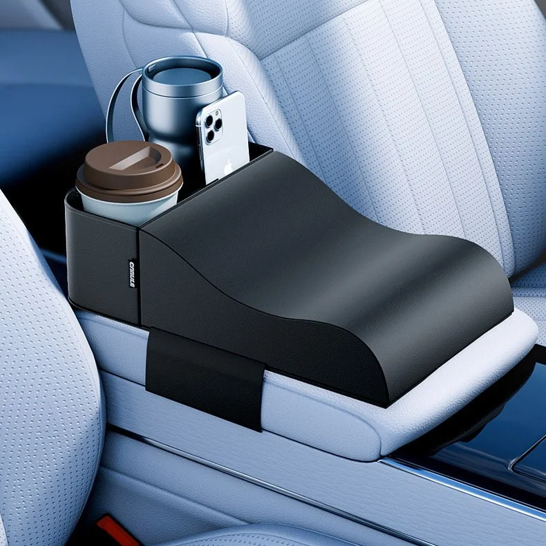 Auto Armlehnenbox mit Leder-Pad und Becherhalter