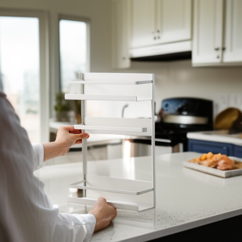 Organisateur magnétique de cuisine pour réfrigérateur et machine à laver, étagère latérale murale