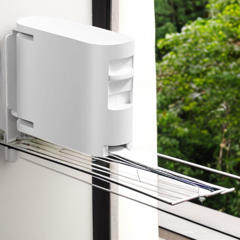 Corde à linge rétractable avec boucle invisible