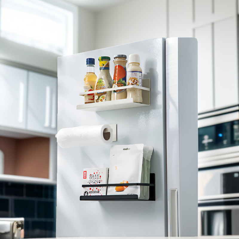 Organisateur magnétique de cuisine pour réfrigérateur et machine à laver, étagère latérale murale