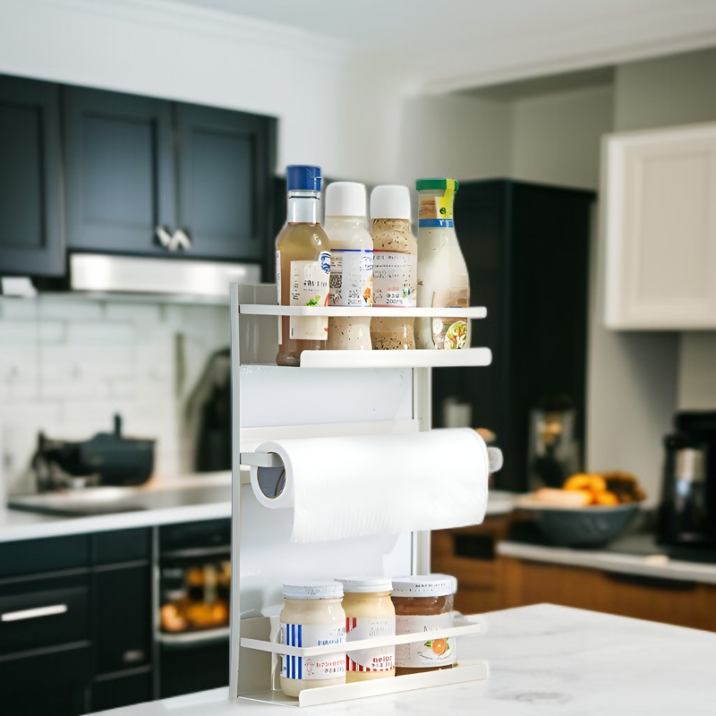 Organisateur magnétique de cuisine pour réfrigérateur et machine à laver, étagère latérale murale