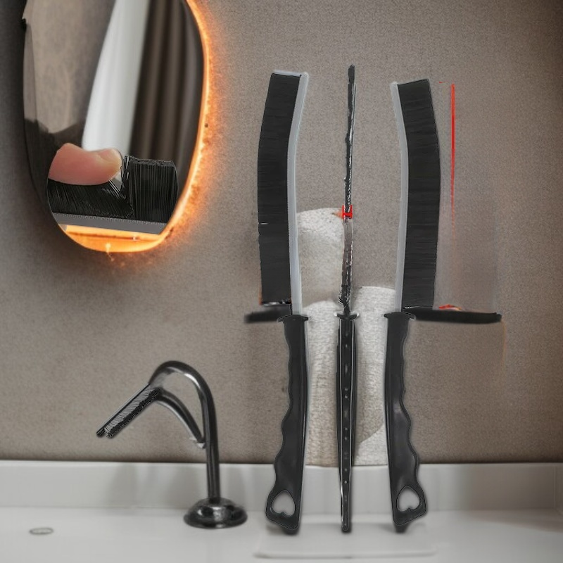 Efficient window track cleaning with narrow brush