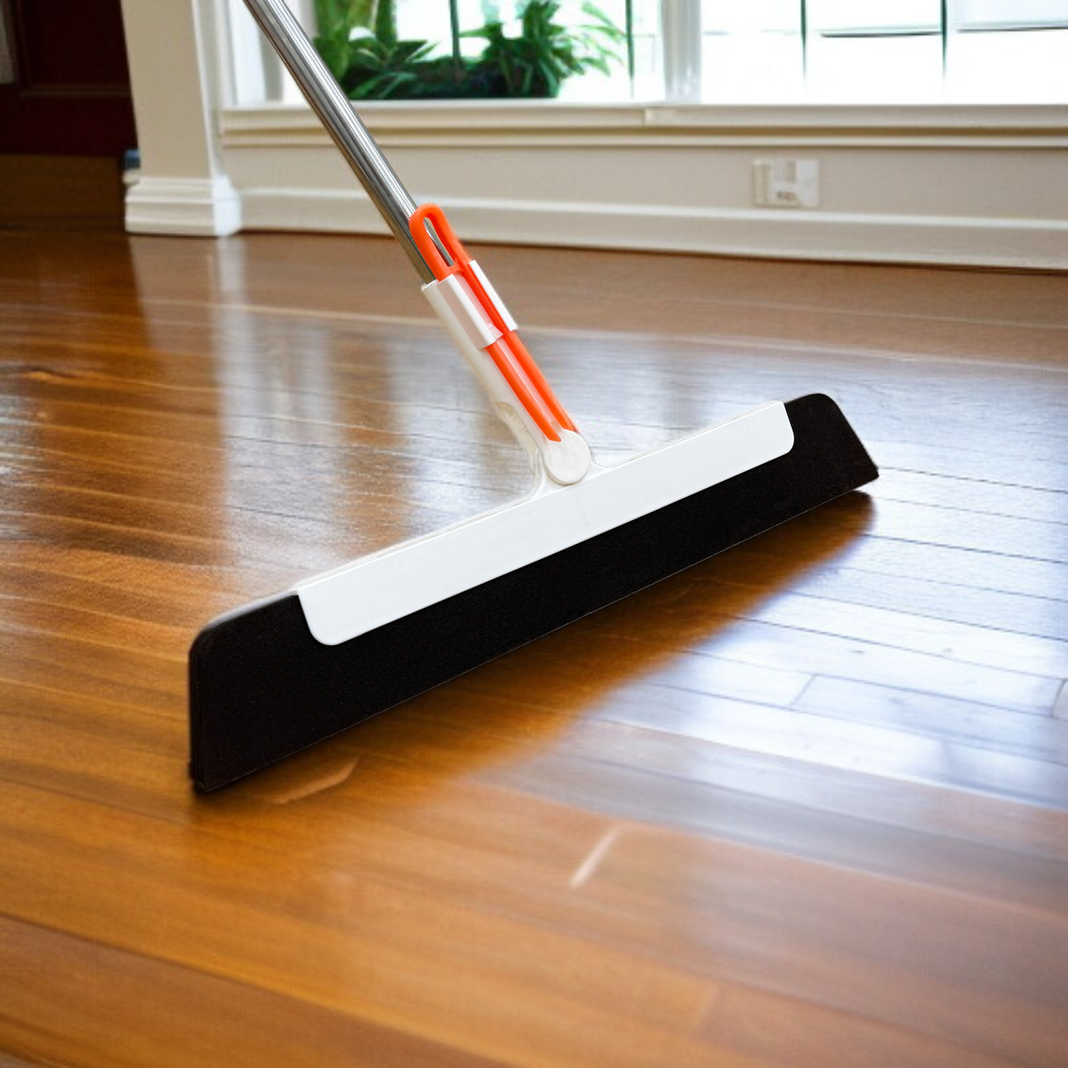 Multi-purpose broom and squeegee with adjustable handle