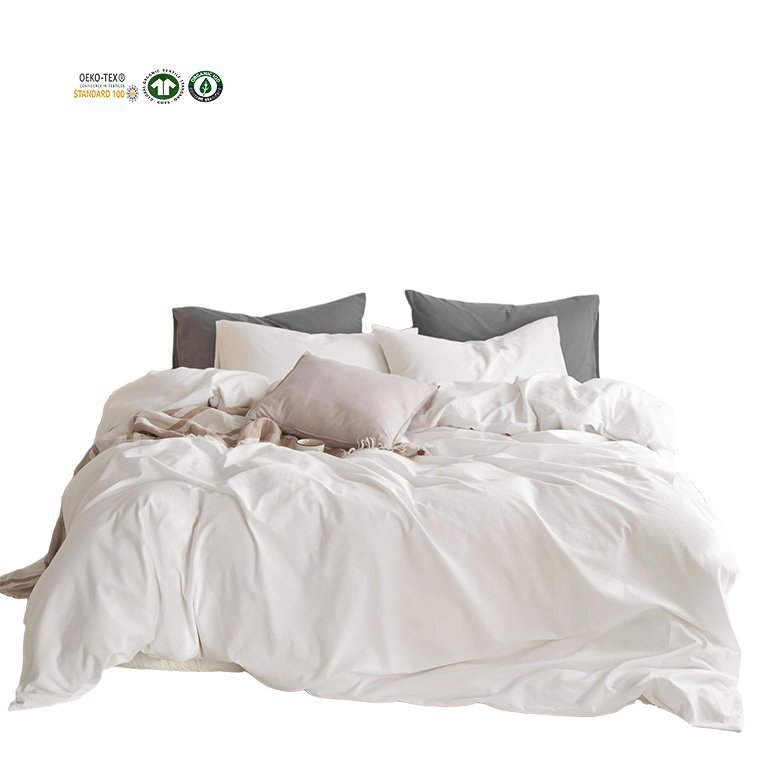 300TC King Size Bamboo Flat Bed Sheet & Duvet Cover Set with Bamboo Fi