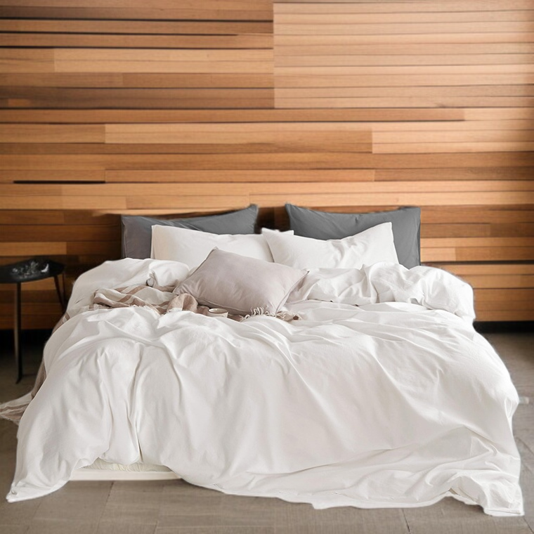 300TC King Size Bamboo Flat Bed Sheet & Duvet Cover Set with Bamboo Filling