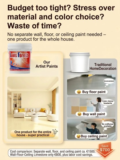 【Innenwand- und Bodennutzung】 Formaldehydfreie, umweltfreundliche, schnell trocknende Kalkstein-Kuns