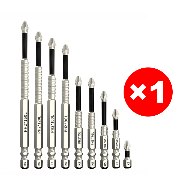 Strong magnetic non-slip and impact-resistant bit set