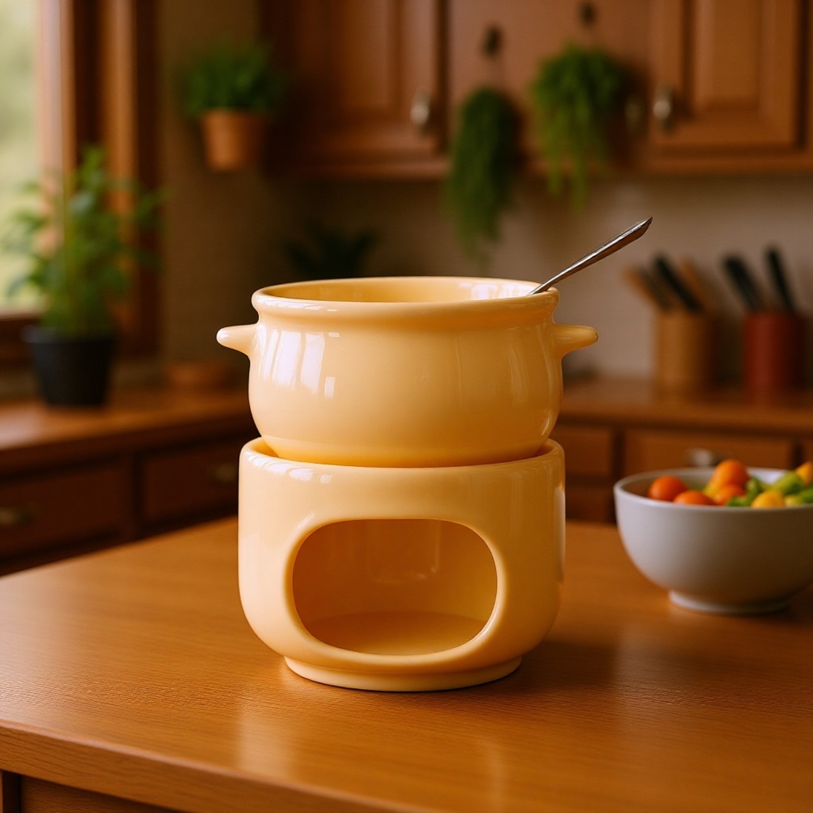 Ceramic chocolate melting heater, household chocolate fountain machine, cheese fondue heater, candle