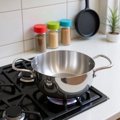 Small Cooking Pot Milk Pot 16Cm Thickened Household Extra Thick Double Ear