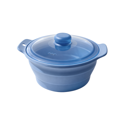 [New Lifestyle Support/Time-Saving Cooking] Foldable Silicone Steamer, Microwave Cookware, 1250ml Ca