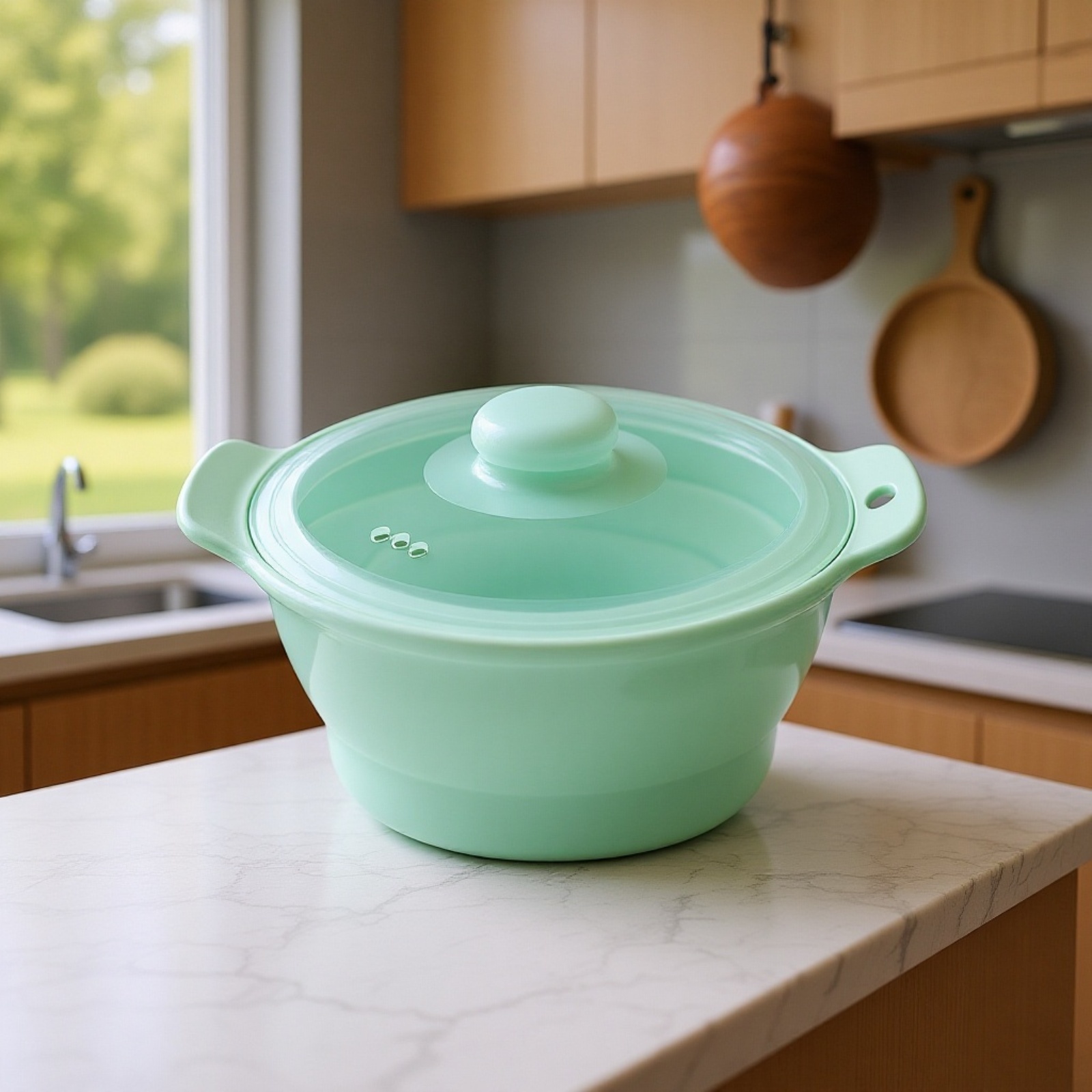 [New Lifestyle Support/Time-Saving Cooking] Foldable Silicone Steamer, Microwave Cookware, 1250ml Ca