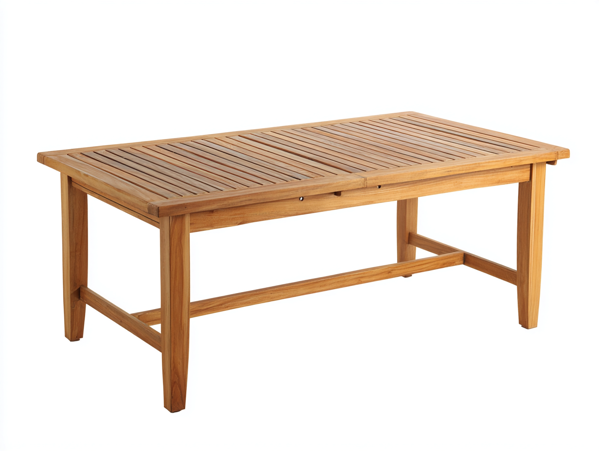 Mesa de comedor de madera maciza 180 x90 x75cm - tono natural - para comedor y cocina - diseño funcional con tablero de listones