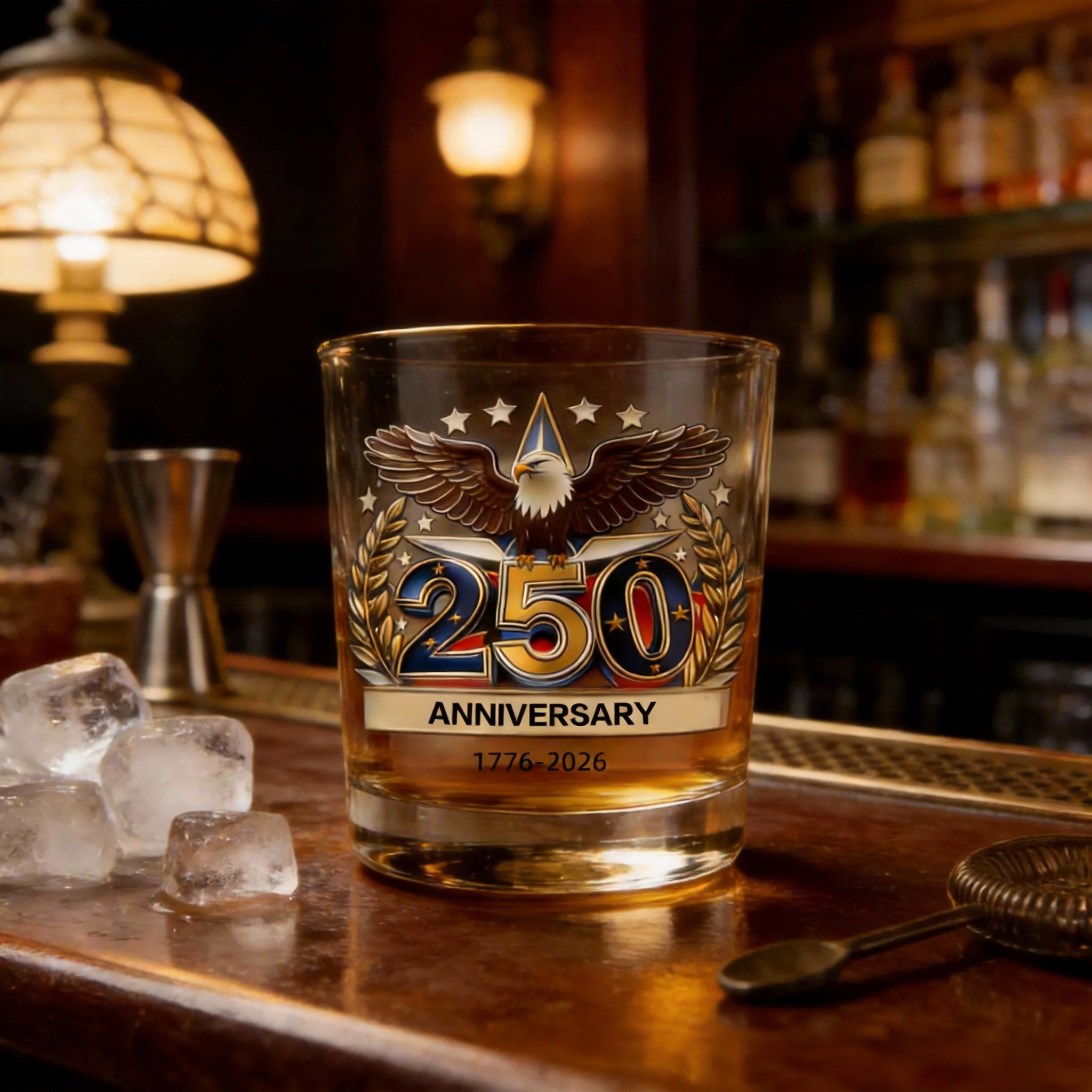 USA 250 Years Anniversary Whiskey Glass