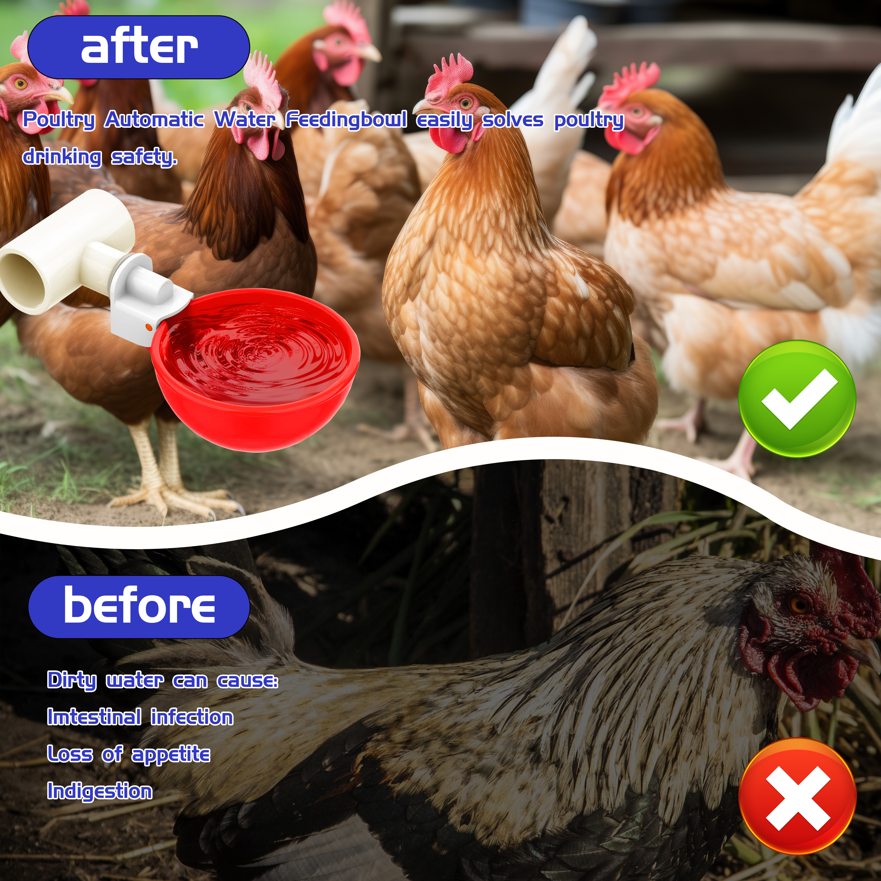 Automatic Chicken Waterer] Complete Set Automatic Chicken Nipple Waterer | Pipeline Cups And 1/2" PVC Tee Fittings Pipe Feeder Poultry Waterer Chicken Water Cup Chicken Waters Chicken Watering System