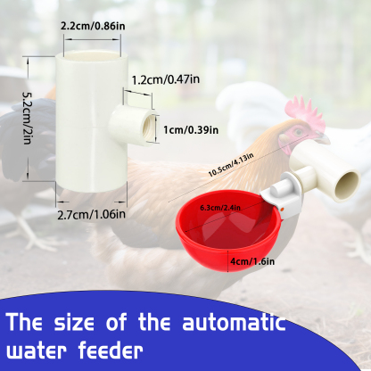 Automatic Chicken Waterer] Complete Set Automatic Chicken Nipple Waterer | Pipeline Cups And 1/2" PVC Tee Fittings Pipe Feeder Poultry Waterer Chicken Water Cup Chicken Waters Chicken Watering System