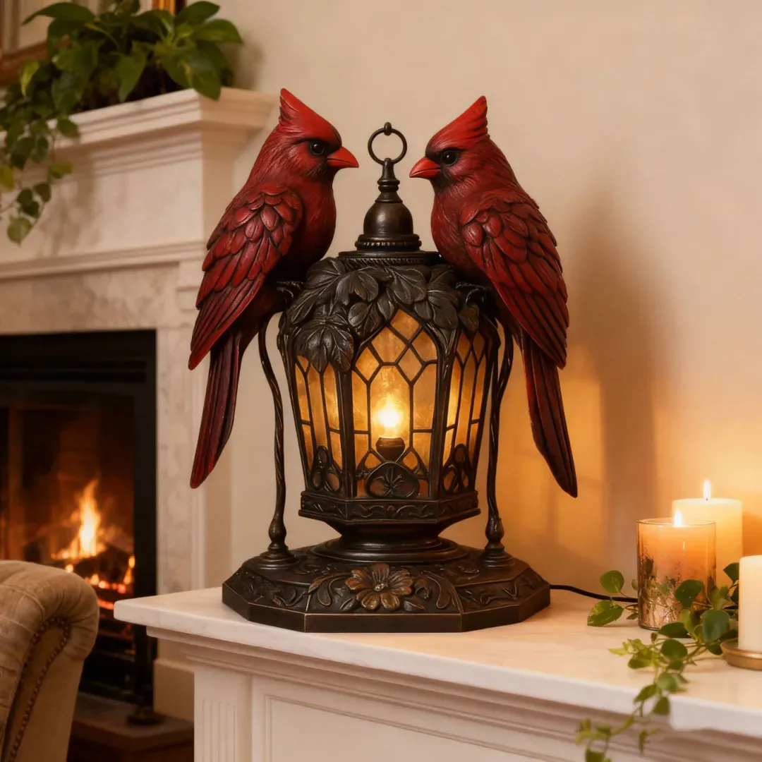✨ Limited Edition Cardinal Bird Lamp 🕊️ — Handcrafted Art for Refined Homes