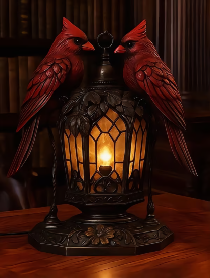 ✨ Limited Edition Cardinal Bird Lamp 🕊️ — Handcrafted Art for Refined Homes