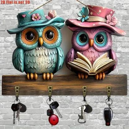 Cute Owl Wooden Multifunctional Key Holder