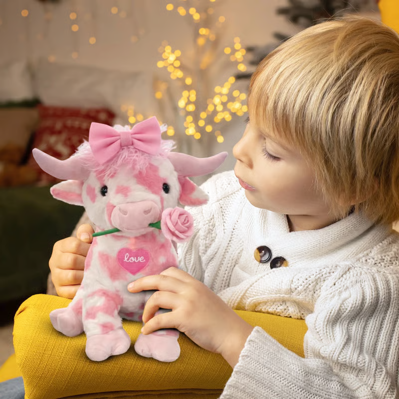🐮Adorable Pink Highland Cow Plush