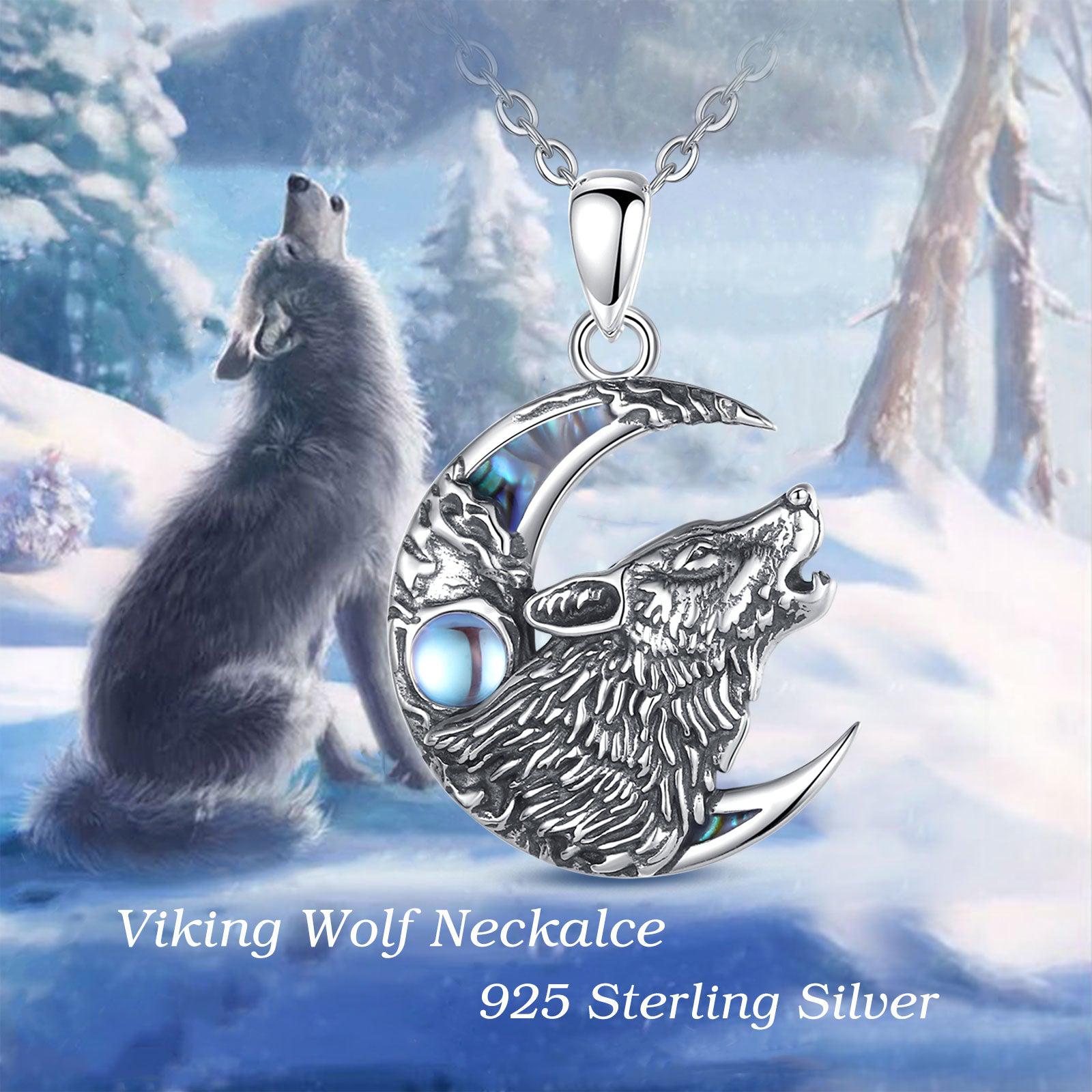 Handcrafted Moonstone Wolf & Moon Necklace 🌙 | Sterling Silver Limited Edition