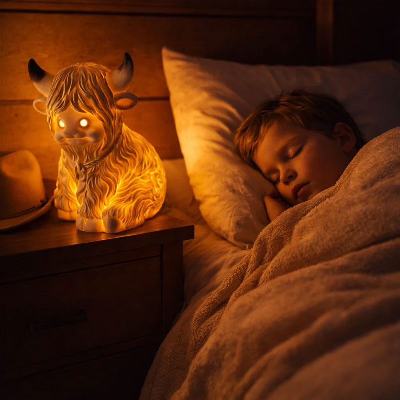 🐮 The Cozy Highland Glow — Handcrafted Highland Cattle Lamp (Limited Edition)