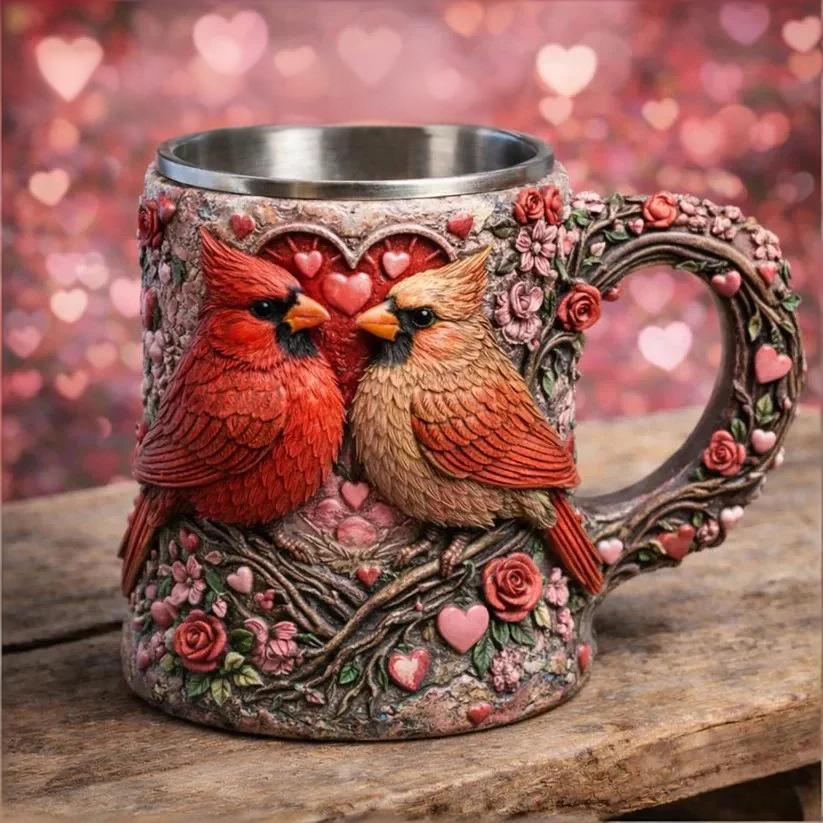 Handcrafted 3D Cardinal Resin Mug ☕ | Limited-Time Special